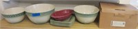 Longaberger bowls, pitcher & plates