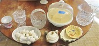 Cheese cover & misc. glassware & ceramic items
