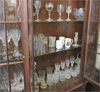 Contents of cabinet glassware