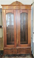 Large 2 glass door cabinet, 92" tall x 48" wide