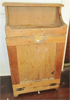 Wood waste basket cabinet, dry sink look