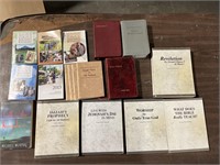 Assortment of bibles and other religous