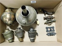 box of misc. lamp parts