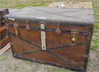Antique metal trunk