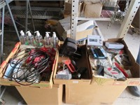 3 Boxes of Tools, Cords, Belts, Misc.