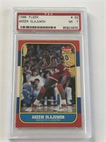 1986 Fleer Akeem Hakeem Olajuwon Rookie Card PSA 7