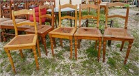 Set of 5 caned dining chairs