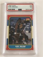 1986 Fleer Karl Malone Rookie Card PSA 7 Mailman