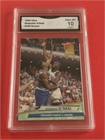 1992 Ultra Shaquille O'Neal Rookie Card Graded 10