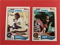 1982 Topps Lawrence Taylor & Ronnie Lott Rookies