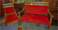 Victorian reproduction sofa and chair