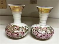 2 Vintage Charleton Hand Painted Vases