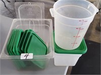 assorted clear inserts, measure containers