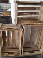 3 wooden crates