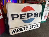5ft x 5ft 6” Double Sided Pepsi Variety Store Sign