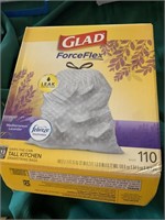 glad forceflex trash bags, lavendar scent 13 gal