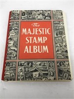 Vintage Majestic Stamp Album with many Stamps