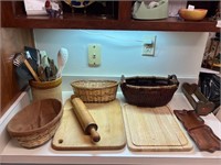 Kitchen lot rolling pin stoneware and more