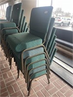(6) GREEN CUSHIONED CHAIRS