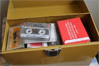 METAL BOX FILLED WITH CASSETTE TAPES