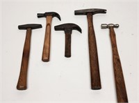 5 Small Antique Tack Hammers