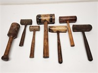 7 Antique Wooden Mallets