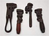 4 Antique Monkey Wrenches