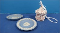 Wedgwood Blue Miniature Plate & Dish, Carousel