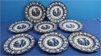 11 Antique Valencia Opaque China (England) Plates