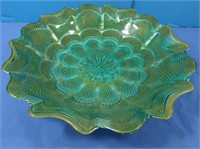 Vintage Turquoise Iridescent Glass Bowl