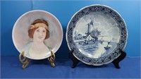 2 Vintage Plates-Limoge, Boch (Belgium) w/Plate