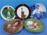 5 Collector Plates-Limoges, Avon, Roman, Puerto