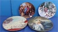 4 Collector Plates-Santa, Peace, Winter Concert,