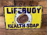 Original LifeBuoy Health Soap Enamel Sign -3 x 2tt
