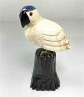 Hand Carved Stone Bird on Stand 4 1/2" T x 2" W