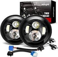 2 PIECE 7 INCHES NILIGHT LED HEADLIGHT FOR
