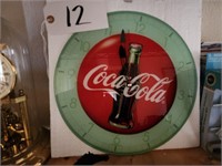 Glass CocaCola Clock, NIB