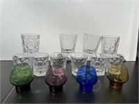 Vintage Shot Glasses (14) Mix Color & Clear