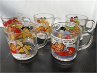 1978 Garfield Glass Mugs (5)