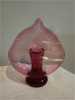 Pilgrim Glass Cranberry Jack in the Pulpit Vase