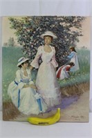 Orig. Edwardian Ladies Oil Painting, Ramon H Paris