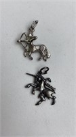 Sterling 925 Charms, Mythical, Centaur, Unicorn