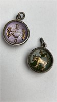 Vintage Bracelet Charms, Zodiac, Gemini, Taurus