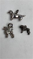 Dog Charms, Wiener, Poodle Sterling, Bulldog