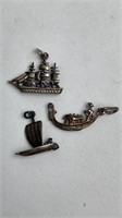 Charms, Ships & Boats, Sterling USS Constitution
