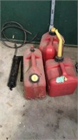 3 Gas Containers and grease gun