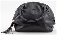 Fendi Black Leather Monogram Handbag