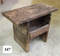 Primitive Cobblers Stool With Storage