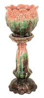 Weller Majolica Jardiniere and Stand, ca. 1910