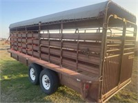 1991 20’ gooseneck cattle trailer, open top